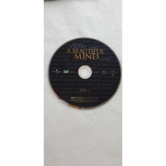 A Beautiful Mind DVD 2002 Full Screen - Russel Crowe 2-Disc Awards Edition - Picture 5 of 9